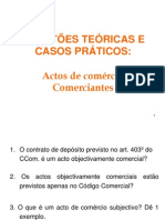 Exercícios - Actos de Comércio e Comerciantes