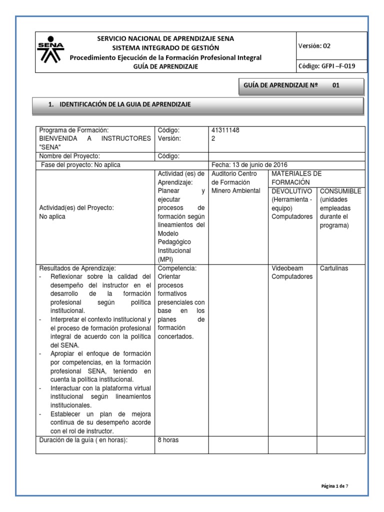 Bienvenida a Instructores SENA | PDF | Evaluación | Aprendizaje