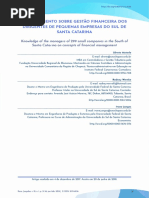 Conhecimento sobre gestão financeira dos dirigentes de pequenas empresas do Sul de Santa Catarina