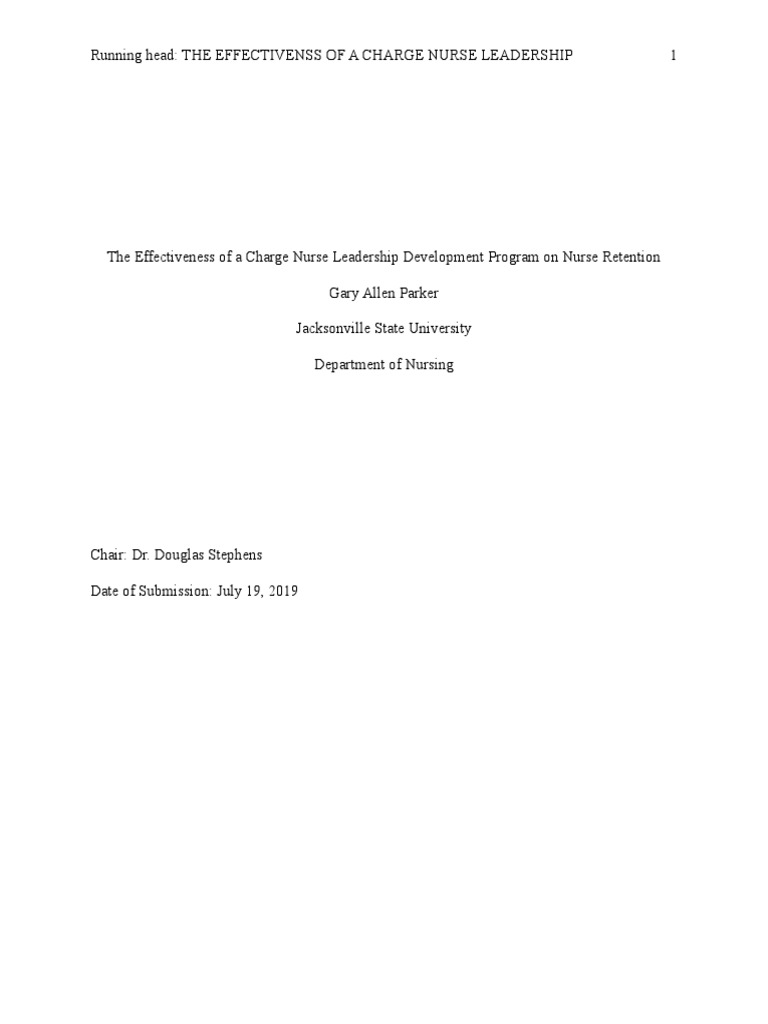 Charge Nurse Leadership Impact on Retention | PDF | Mentorship ...