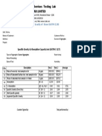 Quality Control Services Testing Lab RCC Lab Limited: Specific Gravity & Absorption Capacity Test (ASTM C 127)