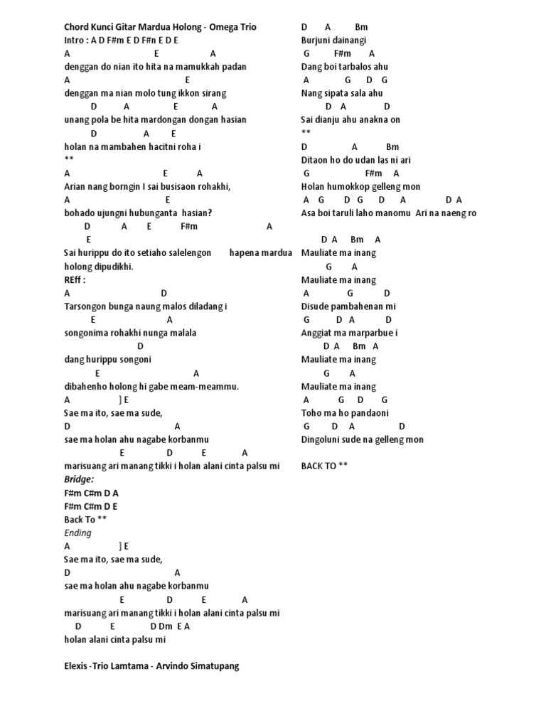 Chord Lagu Batak Pdf