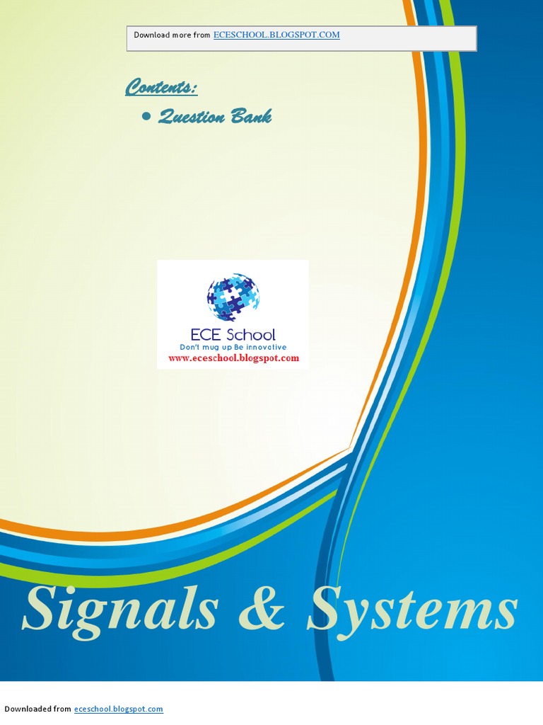 Signals and Systems Question Bank PDF