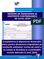 Sesiune de Îndrumare Și Asistență Contribuabili 20 Martie 2019