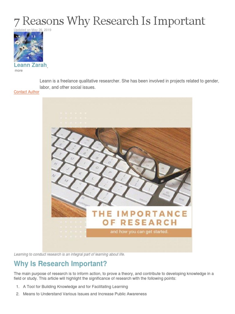 7 Reasons Why Research Is Important Download Free Pdf Dementia