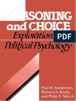 (Cambridge Studies in Public Opinion and Political Psychology) Paul M. Sniderman, Richard a. Brody, Phillip E. Tetlock - Reasoning and Choice_ Explorations in Political Psychology -Cambridge Universit