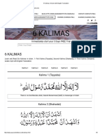 6 Kalimas of Islam With English Translation