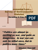 Environmental Law - Survey of Environmental Statutes: Geraldine V. Cox, PH.D
