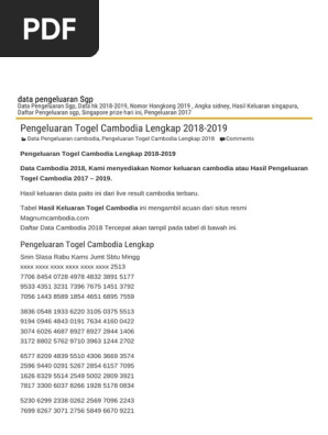 Data Togel Cambodia 2019 Live
, Pengeluaran Togel Cambodia Lengkap 2018 2019 Data Pengeluaran Sgp