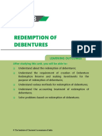 Redemption OF Debentures: After Studying This Unit, You Will Be Able To