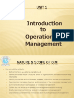 Unit 1: To Operations Management