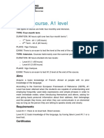 French Course. A1 Level: TYPE: Four-Month Term