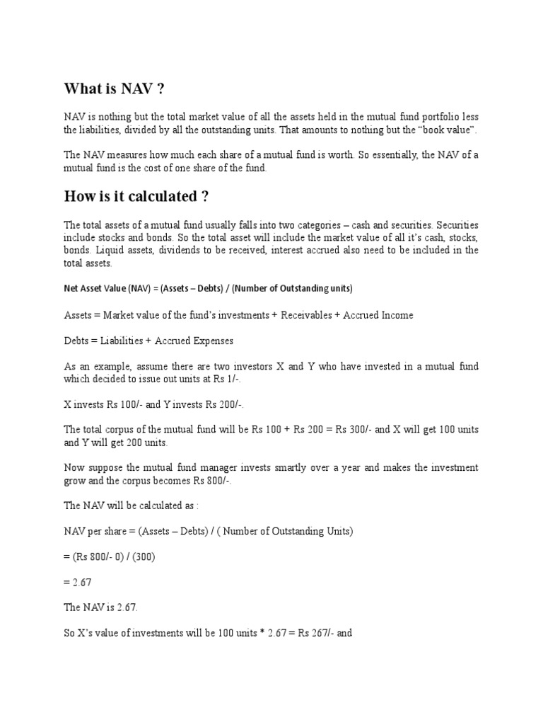 What Is NAV PDF Mutual Funds Stocks