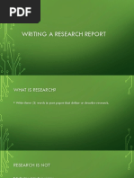 Writing A Research Report