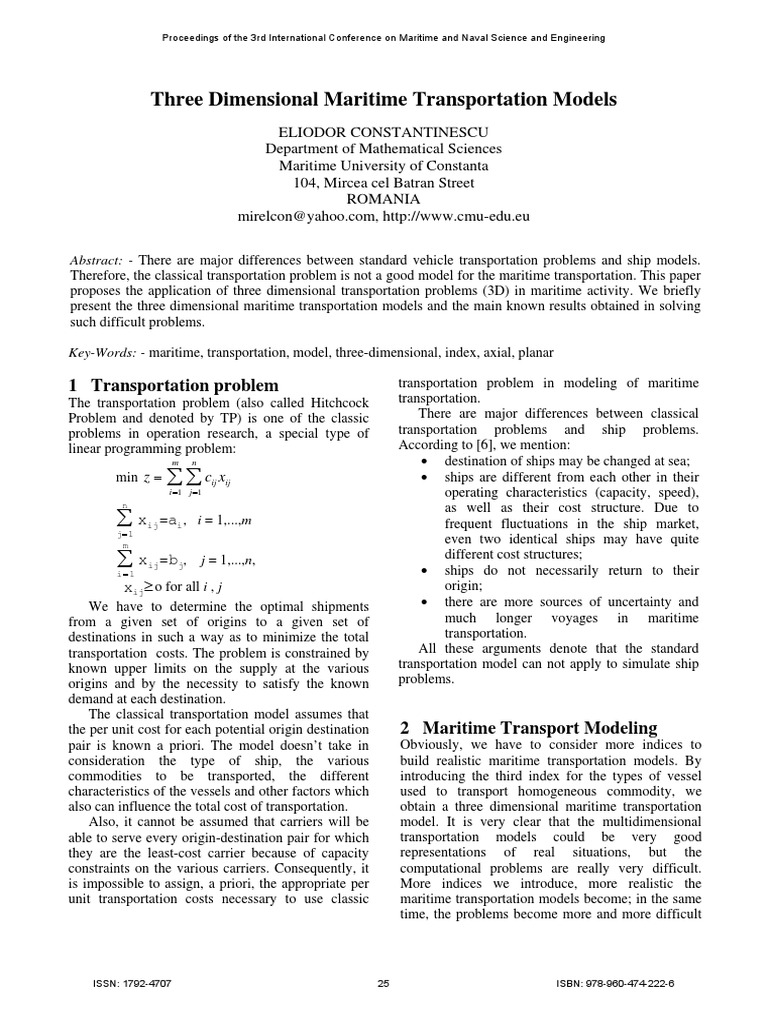 Three-Dimensional Maritime Models | PDF | 3 D Modeling | Operations ...