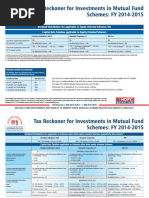 Tax Reckoner For Investments in Mutual Fund Schemes FY 2014-2015 PDF