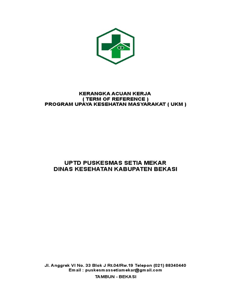 Contoh COVER KERANGKA ACUAN KERJA | PDF