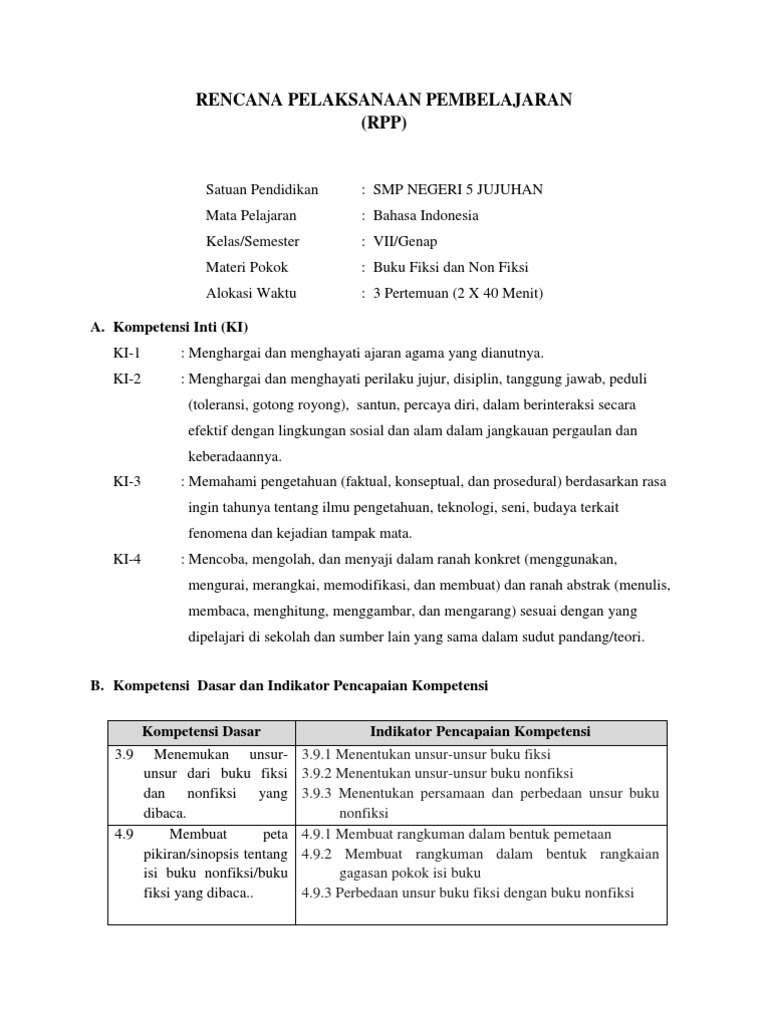 Rpp Buku Fiksi Docx