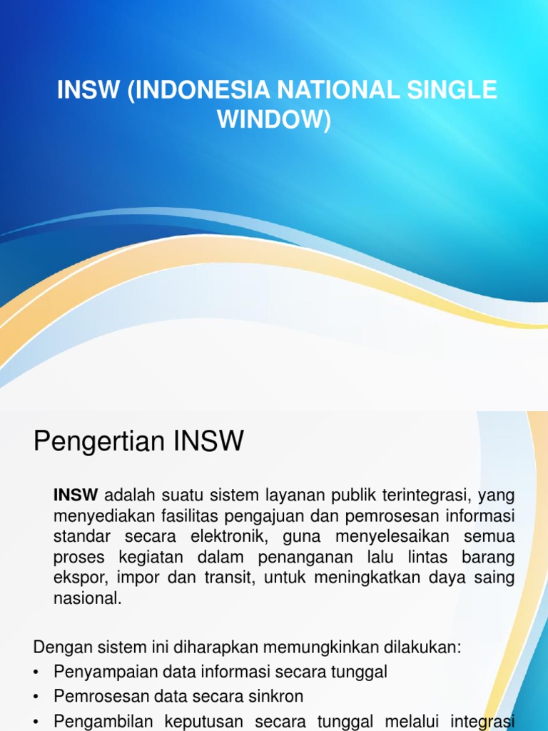 Sistem INSW untuk Efisiensi Ekspor-Impor | PDF