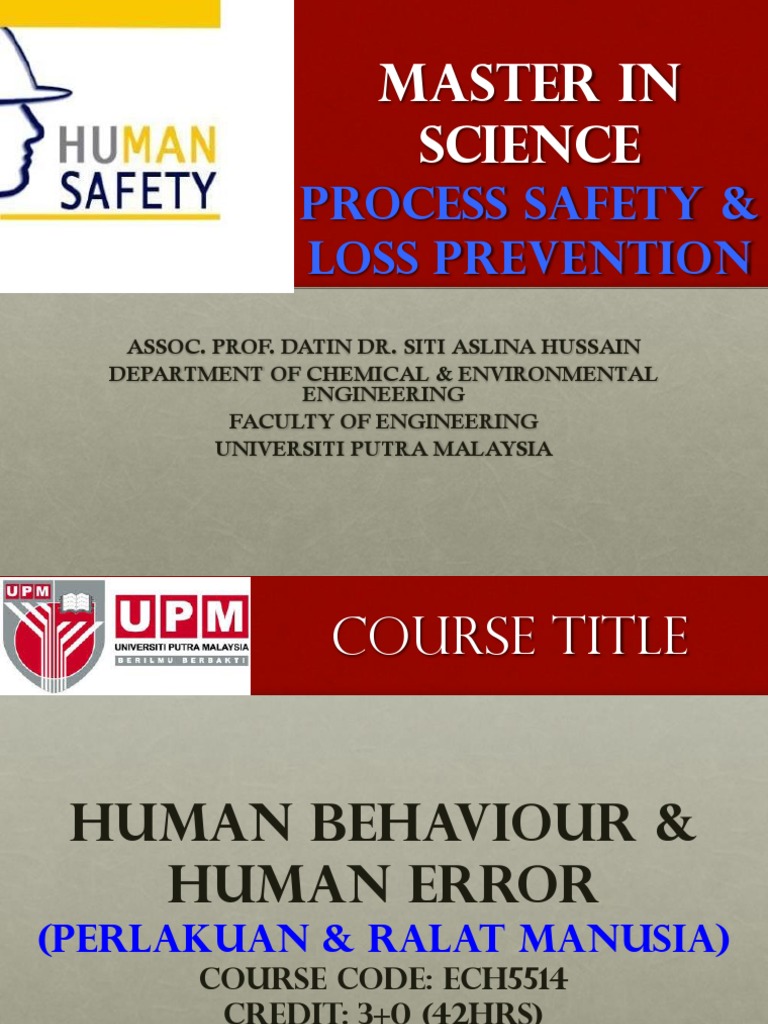 Human Factors in Safety Training ECH5514 | PDF | Occupational Safety ...