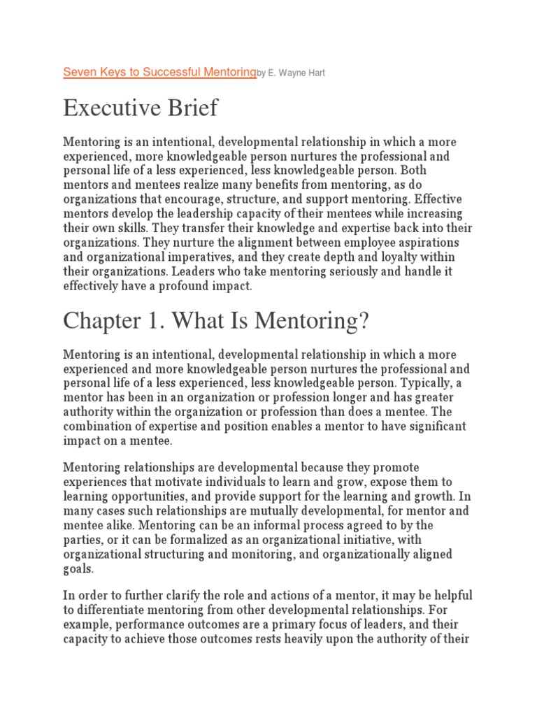 7 Keys To Successful Mentoring | PDF | Mentorship | Leadership