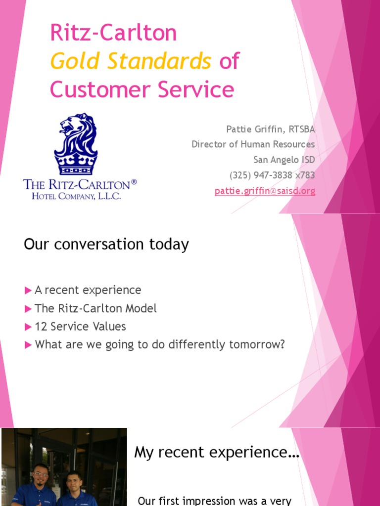 RitzCarlton Gold Standards PDF Swot Analysis Leadership