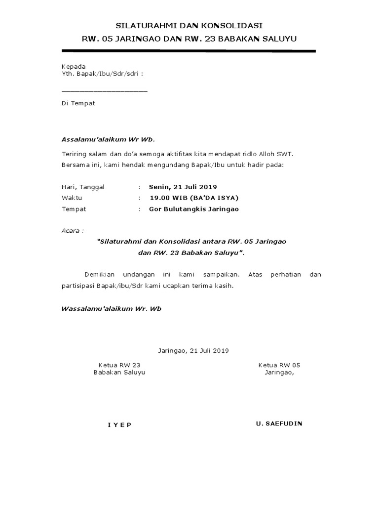 Surat Undangan Konsolidasi Pdf
