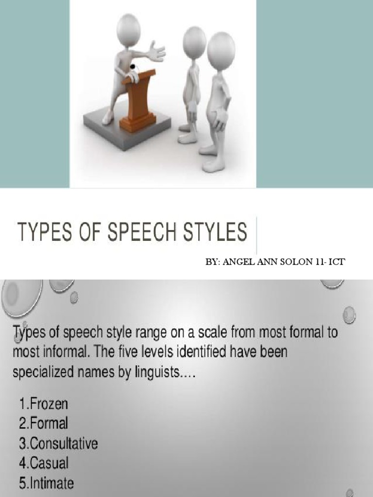 Types of Speech Styles Explained | PDF
