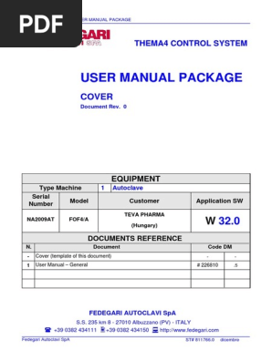 Fedegari User Manual | PDF | Input/Output | Computer Program