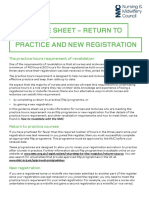 Return Practice New Registration Guidance