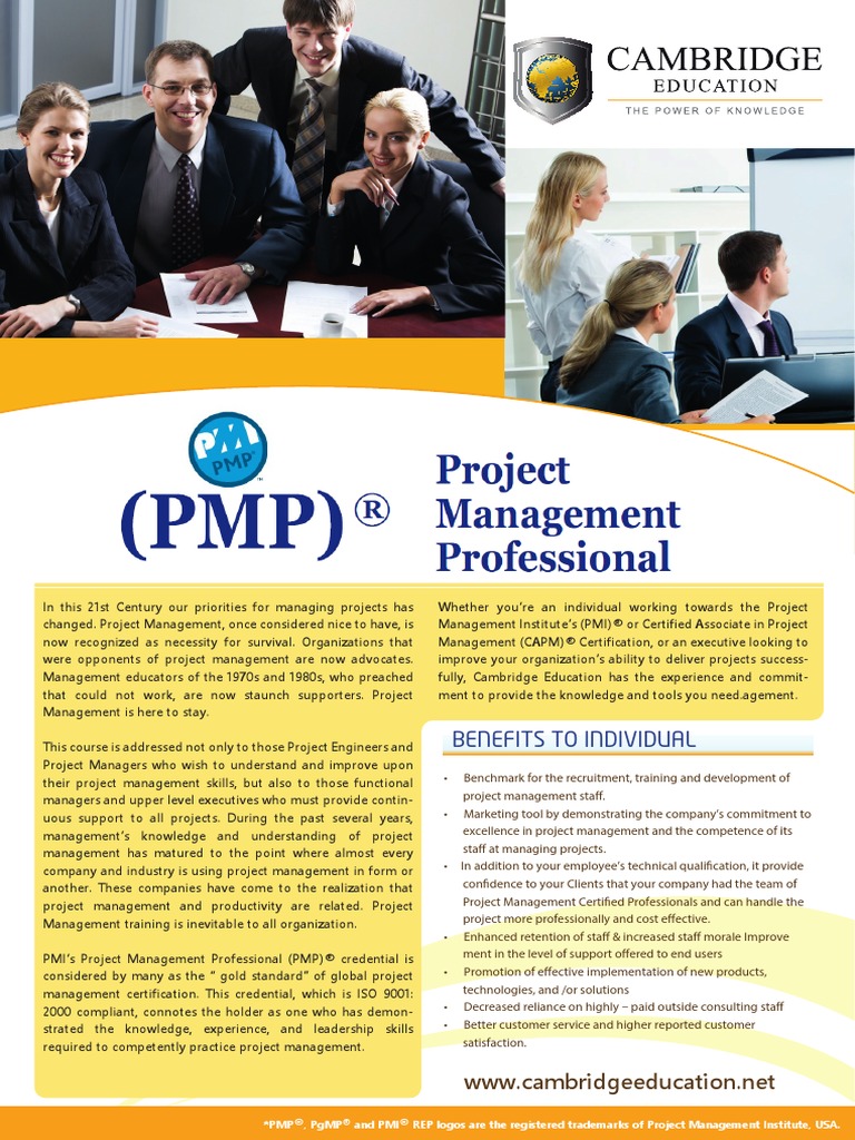 Project Management Professional (PMP) Course - Cambridge Education UAE ...