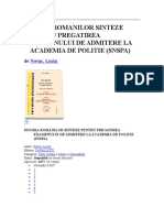 Istoria Romanilor Sinteze Pentru Pregatirea Examenului de Admitere La Academia de Politie