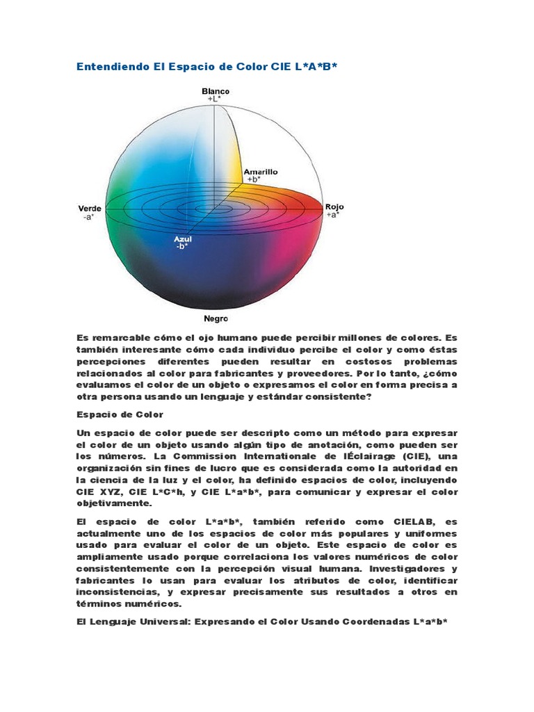Espacio de Color CIE L*A*B*: Guía Completa | PDF | Color | Azul