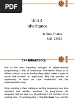 Unit 4 Inheritance: Tanima Thakur UID-23532