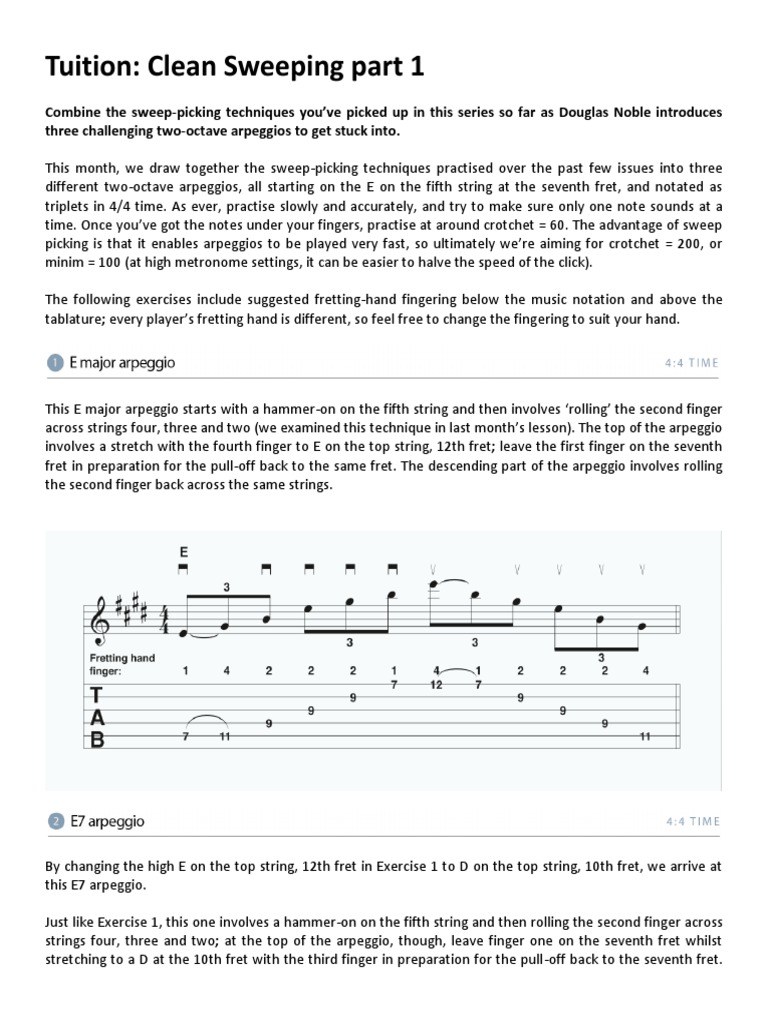 Mastering Sweep Arpeggios A ThreePart Tutorial on Developing Advanced