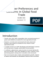 Lecture 13-Consumer Preferences and Concerns For Global Food Trade