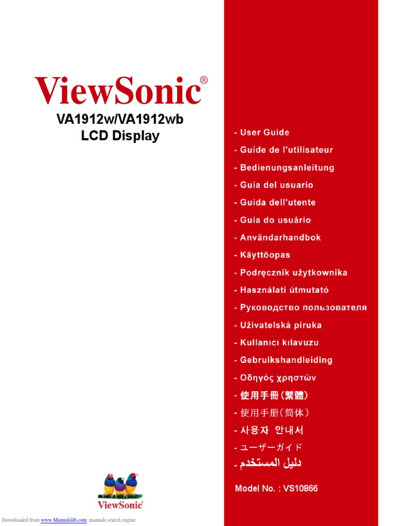 Viewsonic: Va1912W/Va1912Wb LCD Display | PDF | Computer Monitor ...
