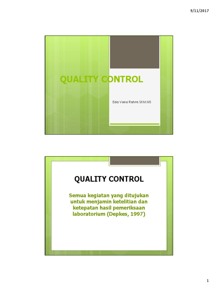 Kontrol Kualitas Laboratorium Medis | PDF