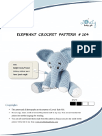 Elephant Crochet Pattern # 104: Size: Height: 14cm/5.5inch
