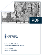 Tuition Fee Schedules For Publicly-Funded Programs 2018-19: February 16, 2018 Planning and Budget Office