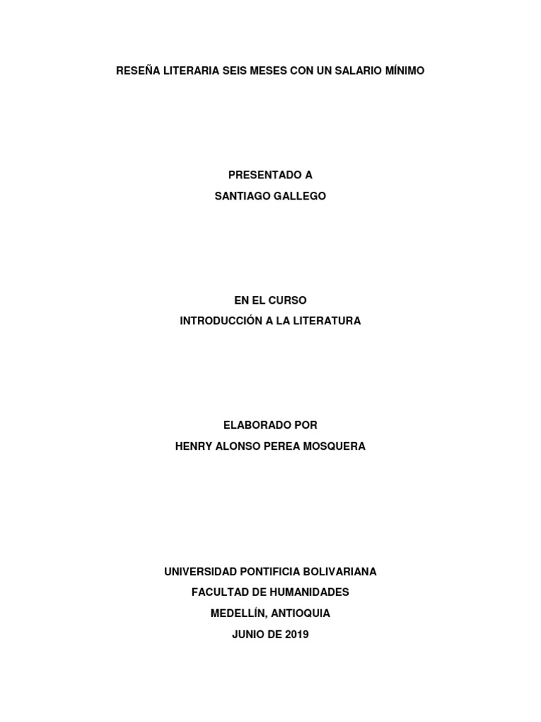 Seis meses con un salario mínimo | PDF | Pobreza | Pobreza e indigencia