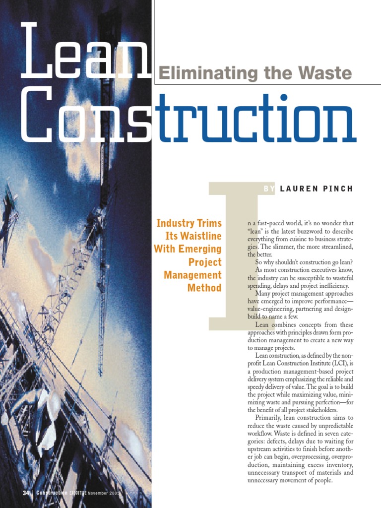 Lean Construction PDF Science And Technology Engineering