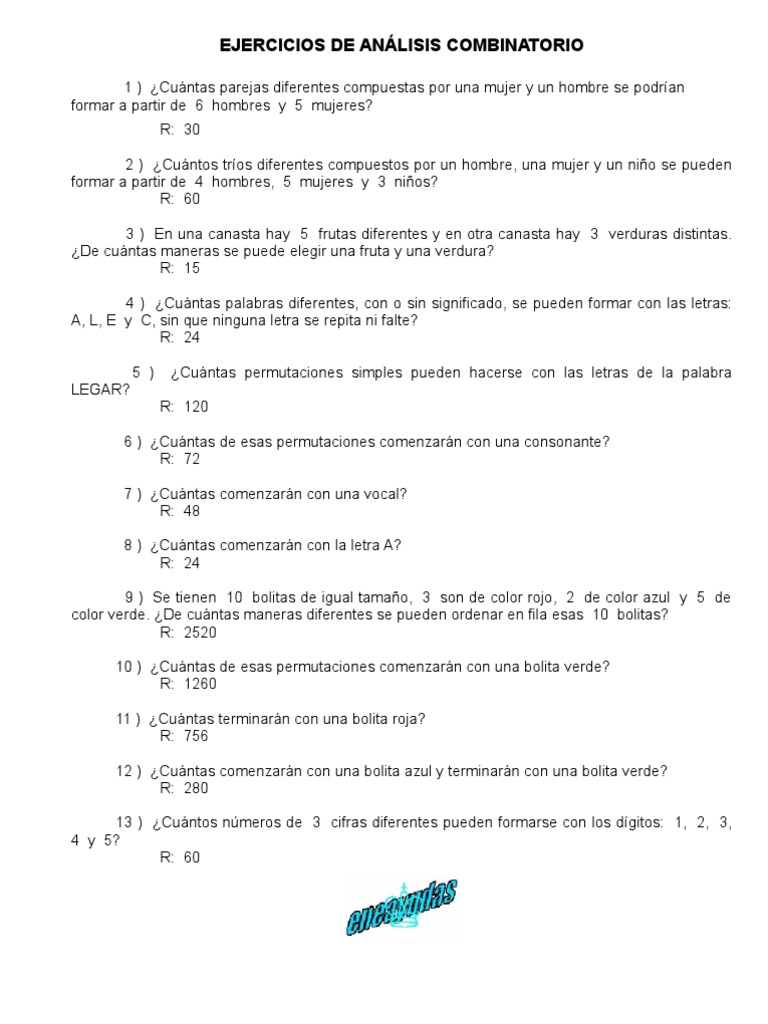 Analisis Combinatorio (Guia) | PDF | Violencia