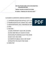 Susunan Acara Pelatihan Guru Uks Se Kecamatan Parungponteng