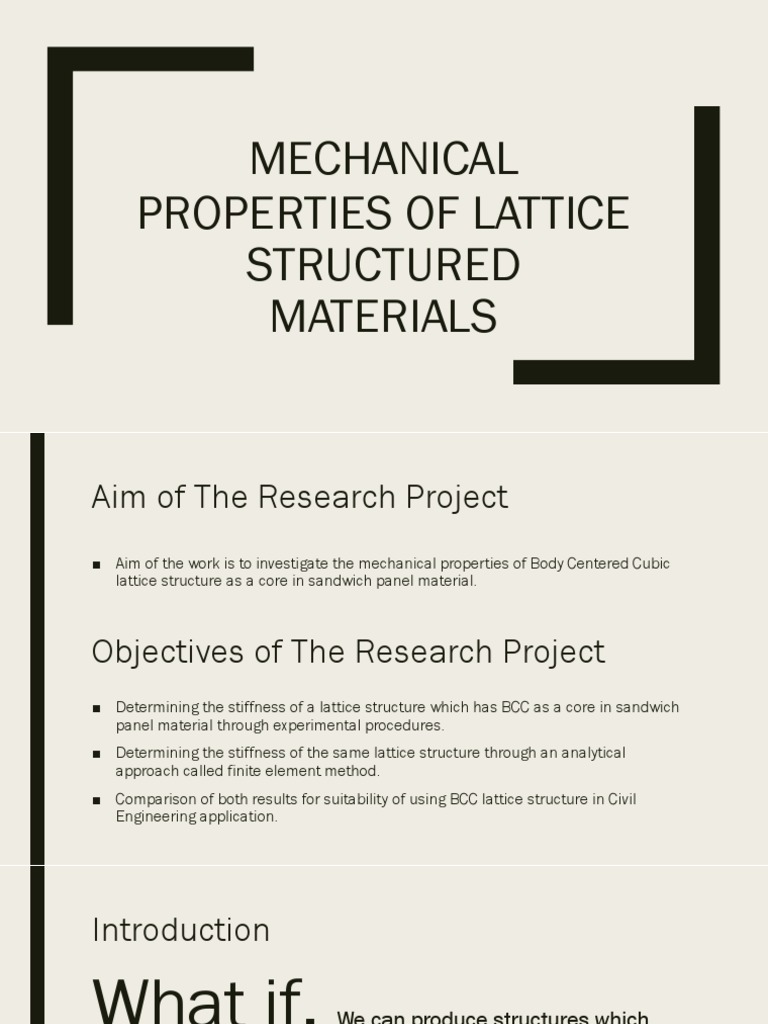 Mechanical Properties of Lattice Structured Materials | PDF | Stiffness ...