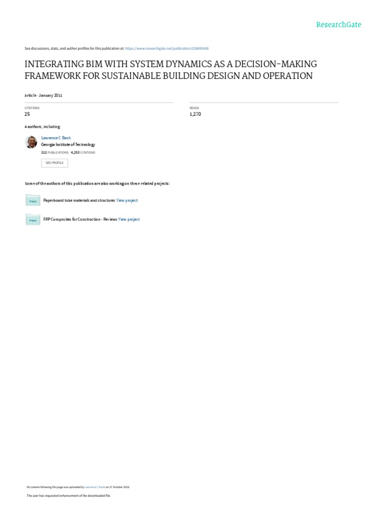 Integrating Bim With System Dynamics As A Decision PDF | PDF ...