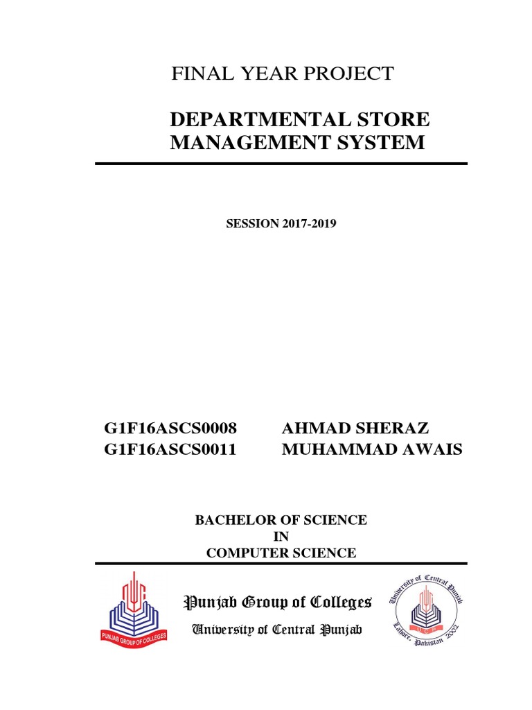 Final Year Project: Departmental Store Management System | PDF ...