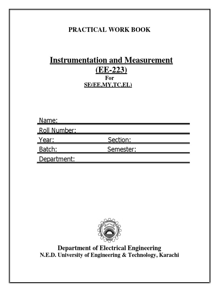 Practical Workbook for EE-223 Lab | PDF | Celsius | Photoelectric Effect