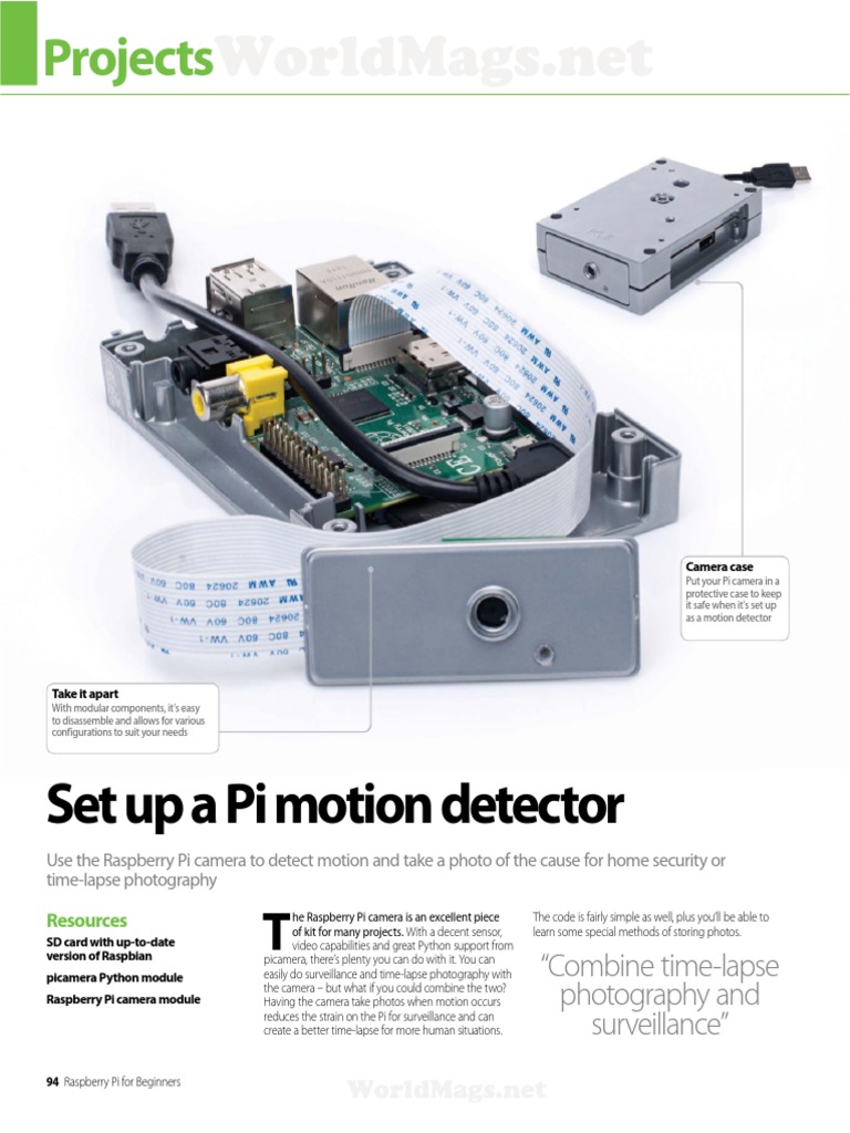 Set Up A Pi Motion Detector | PDF | Raspberry Pi | Camera