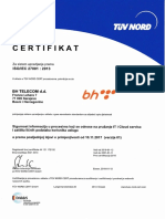 Certifikat: ISO/IEC 27001